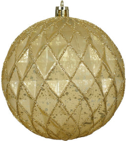 Kerstbal kunststof d10 cm antiek goud