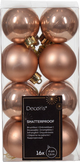 Kerstbal kunststof d4 cm rose 16st kerst