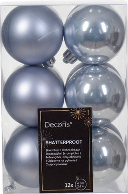 Kerstbal kunststof d6 cm mblw 12st kerst
