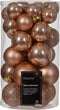 Kerstbal kunststof d6 cm rose 30st kerst