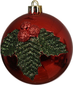 Kerstbal kunststof d8 cm rood