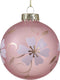 Kerstbal kunststof d8 cm roze kerst
