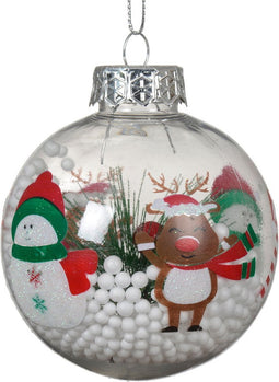 Kerstbal kunststof d8 cm transparant I