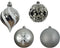 Kerstbal kunststof d8 cm zilver 6st kerst