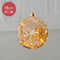 Kerstbal met 30 LED lampjes - 14cm - Amber glas