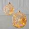 Kerstbal met 30 LED lampjes - 14cm - Amber glas