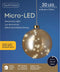 Kerstbal met 30 LED lampjes - 14cm - Amber glas