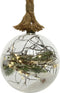 Kerstbal met jute touw en 40 LED lampjes - 20cm - Helder glas