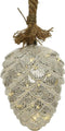 Kerstbal met jute touw en 40 LED lampjes - 20cm - Helder glas