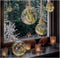 Kerstbal met jute touw en 40 LED lampjes - 20cm - Helder glas