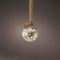 Kerstbal met jute touw en 40 LED lampjes - 20cm - Helder glas