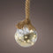 Kerstbal met jute touw en 40 LED lampjes - 20cm - Helder glas