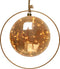 Kerstbal met jute touw en koperen ring - 30 LED lampjes - 20cm - Amber glas