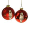 Kerstbal Notenkraker glas - Set van 2 Assorti - Rood - 8 cm
