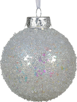 Kerstbal plastic d8 cm transparant/iris