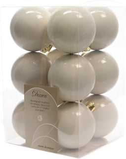 Kerstbal plastic emaille 60mm wolwit