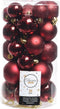 Kerstbal plastic gl-mt-glitter assorted ossenbloed
