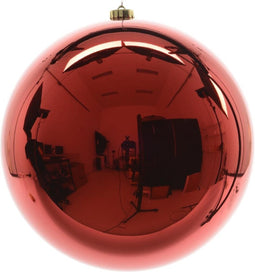 Kerstbal plastic glans kerstrood 140 mm