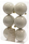 Kerstbal plastic glans-mat 80mm wolwit