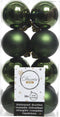 Kerstbal plastic glans-mat dia4cm dennen groen