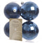 Kerstbal plastic glans-mat diameter 10cm nacht blauw