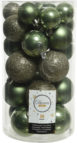 Kerstbal plc d6 cm mos groen 30st kerst