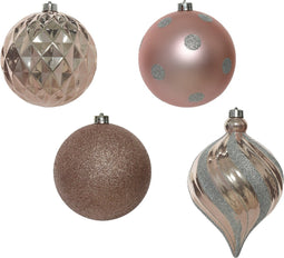Kerstbal plc d8 cm poederroze 6st kerst