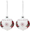 Kerstballen 8 cm (2 uds) Kristal Wit