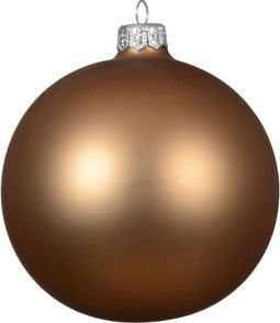 Kerstballen glas d10 cm pec.bruin 4st S