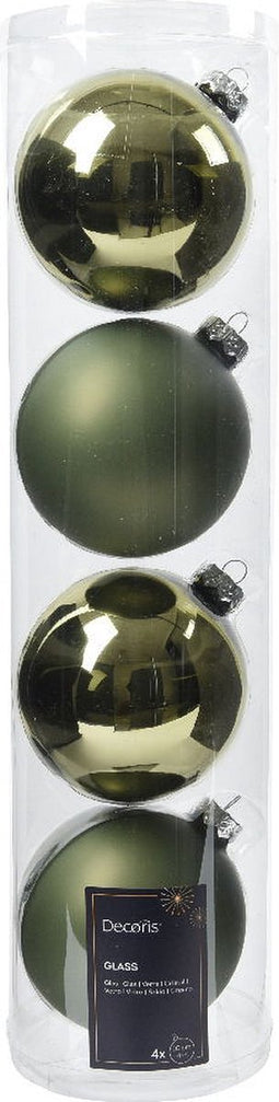 Kerstballen glas d10 cm rsmrn 4st W