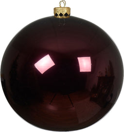 Kerstballen glas d15 cm donker mauve G