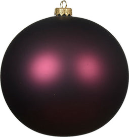 Kerstballen glas d15 cm donker mauve H