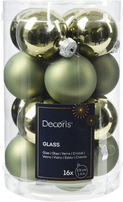 Kerstballen glas d3.5 cm rsmrn 16st