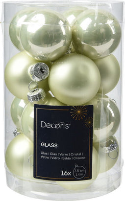 Kerstballen glas d3.5 cm w.mnt 16st