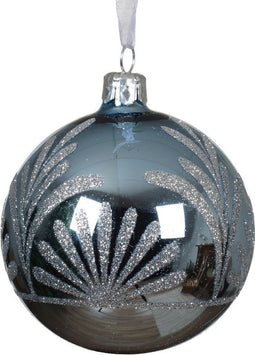 Kerstballen glas d8 cm ijsblauw Y