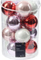 Kerstballen glas d8 cm lila 16st