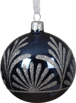 Kerstballen glas d8 cm nachtblauw Q
