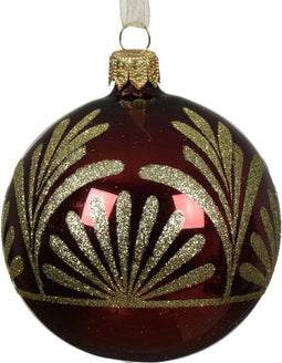 Kerstballen glas d8 cm ossenbloed U