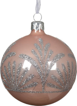 Kerstballen glas d8 cm poederroze F