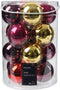 Kerstballen glas d8 cm rood 16st