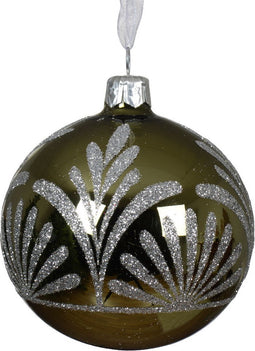 Kerstballen glas d8 cm rosemarijn J