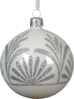Kerstballen glas d8 cm winterwit T