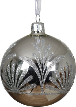 Kerstballen glas d8 cm zilver B