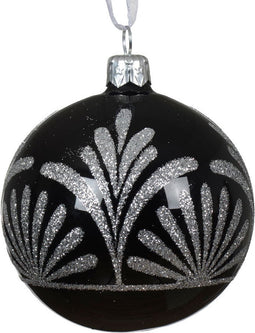 Kerstballen glas d8 cm zwart G