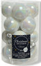 Kerstballen glas dia. 3,5 cm white/iris