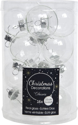 Kerstballen glas transparant 35mm transparant/helder