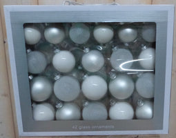 Kerstballen glas wit