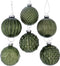 Kerstballen groen metallic- glas - set van 6 - 8 cm - Boltze