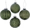 Kerstballen groen metallic- glas - set van 6 - 8 cm - Boltze