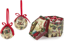 Kerstballen in decoratieve kerstdoos - 14 stuks - 7,5 cm